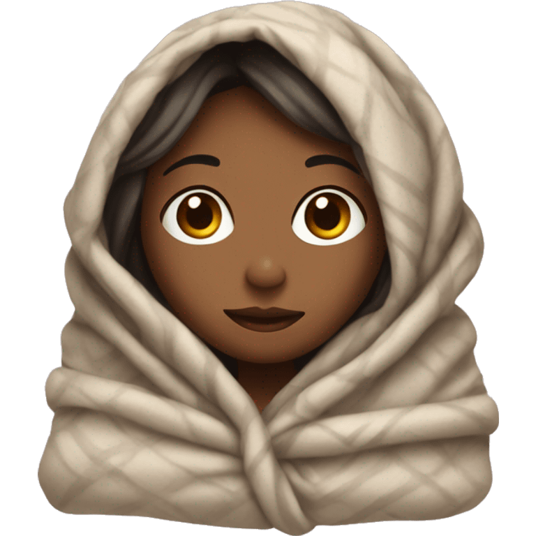 girl wrapped in blankets  emoji