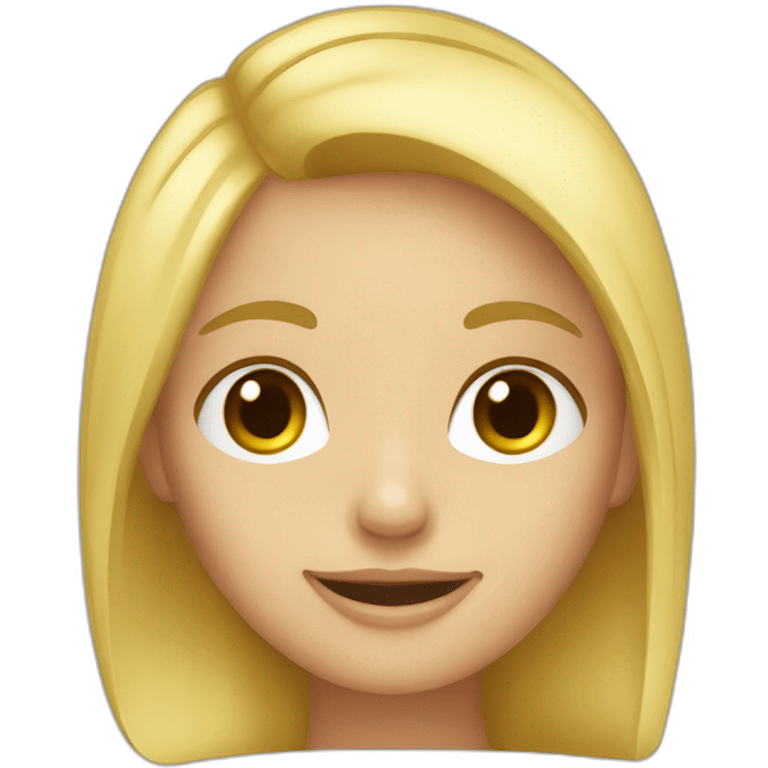 fille blonde qui utilise son ordi emoji