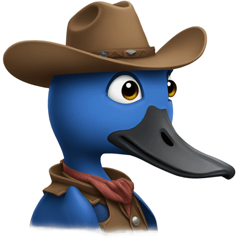 Blue duck cowboy emoji