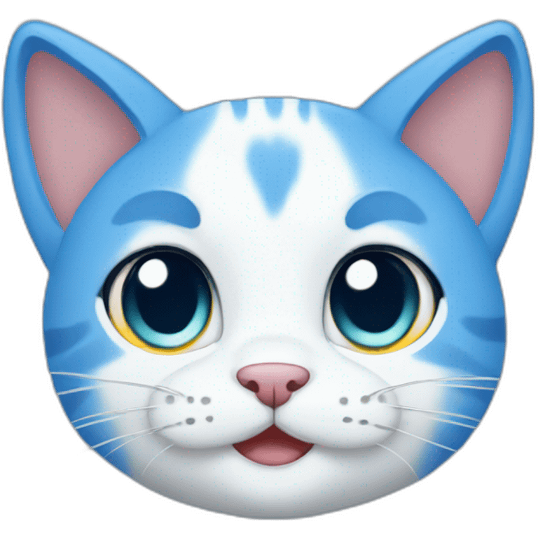 blue cat cute emoji