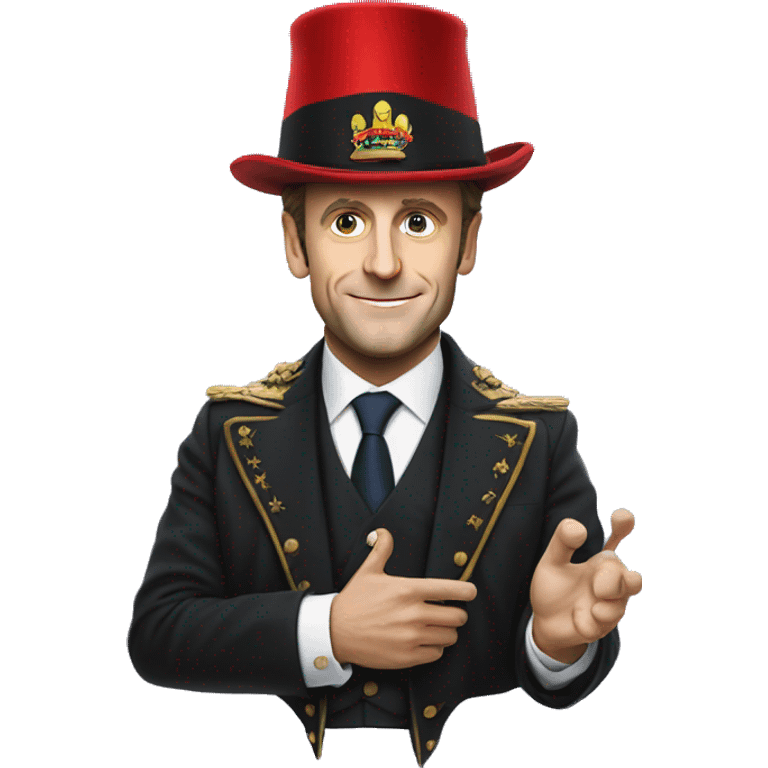 Emmanuel Macron with magic hat emoji