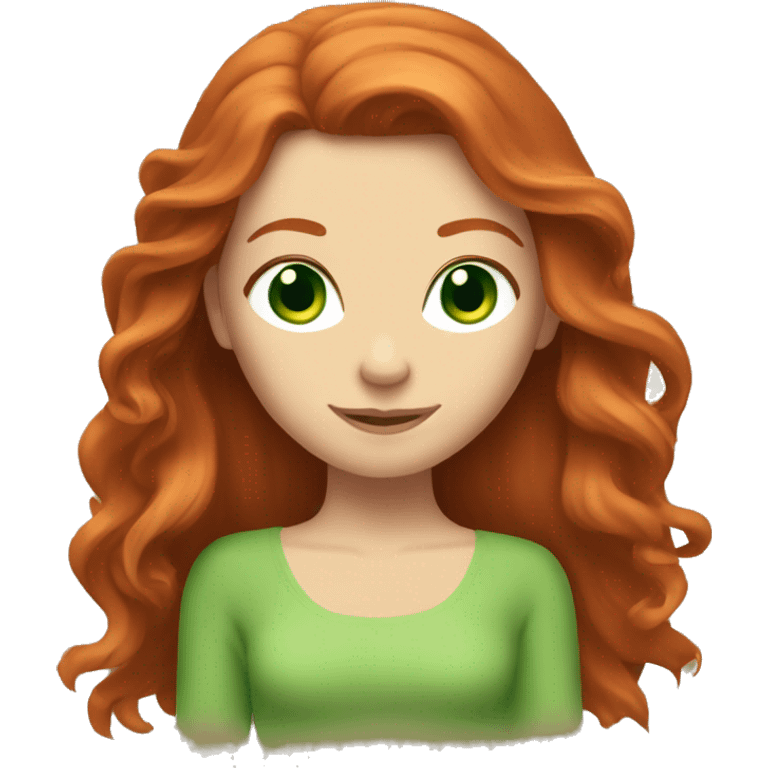 long-haired redhead woman with green eyes doing the splits emoji