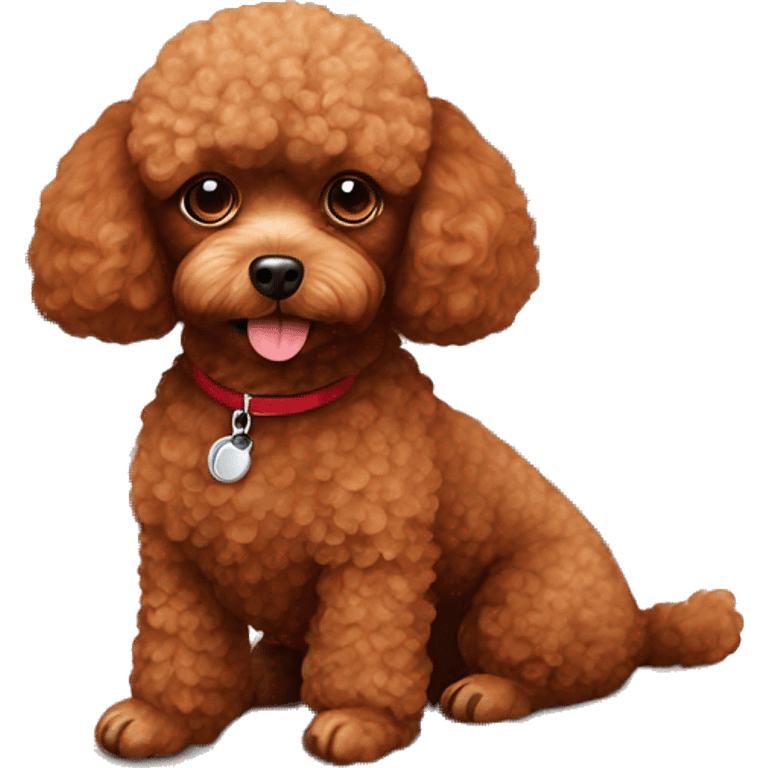 toy poodle red brown colour on the couch emoji