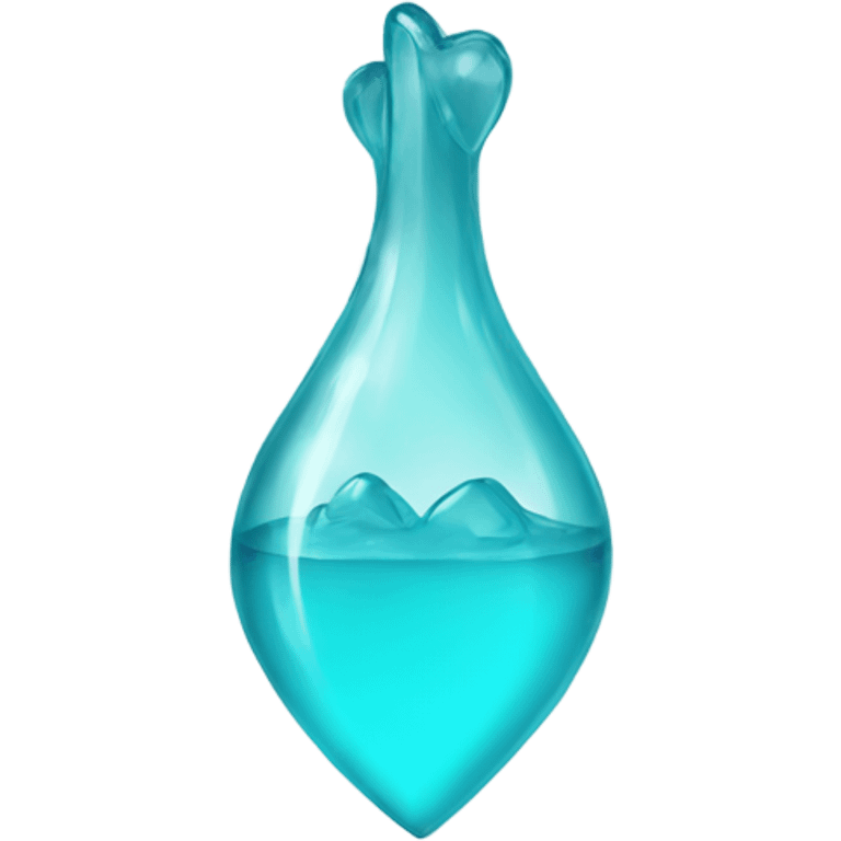 Glass Aqua heart emoji