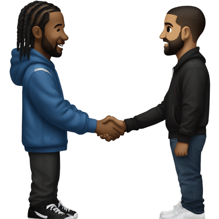 Kendrick Lamar and drake shaking hands emoji