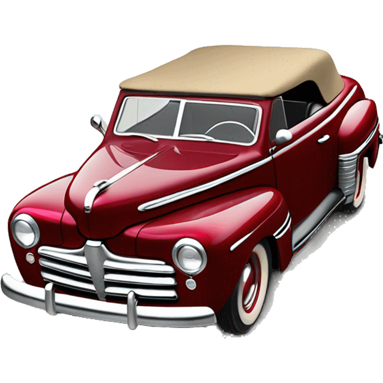 1948 Ford De Luxe convertible red greased lightning emoji