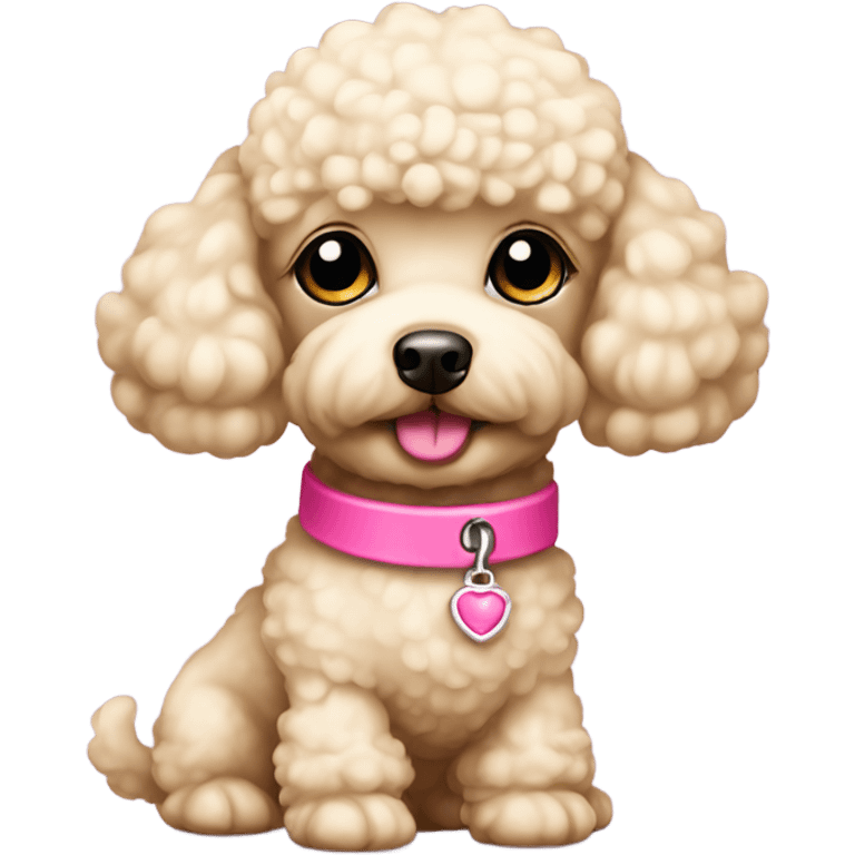 Cream toy poodle with pink collar emoji