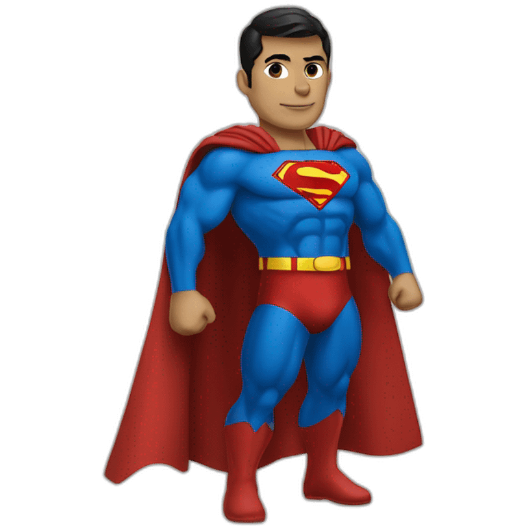 Superman wearing a costume in the Iraqi flag emoji