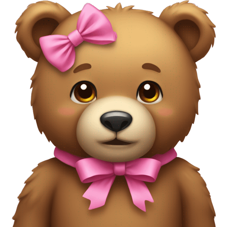 Tedy bear with a pink bow emoji