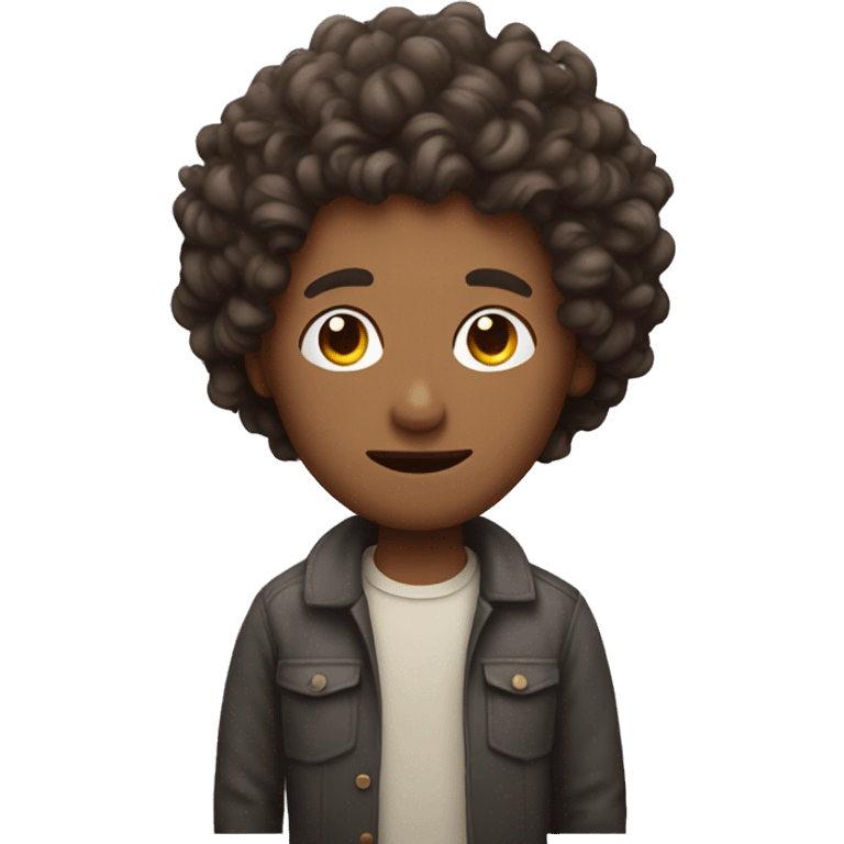 curly man with cat emoji