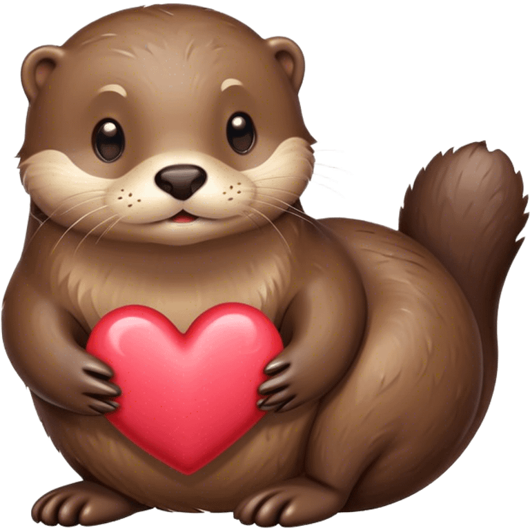 Otter with a heart emoji