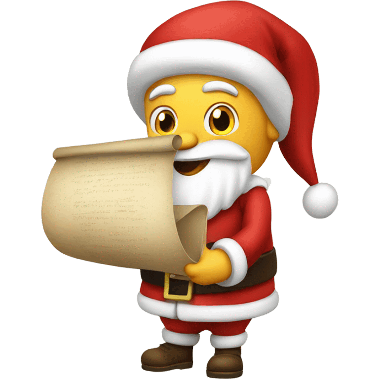 santa with scroll isolated  emoji