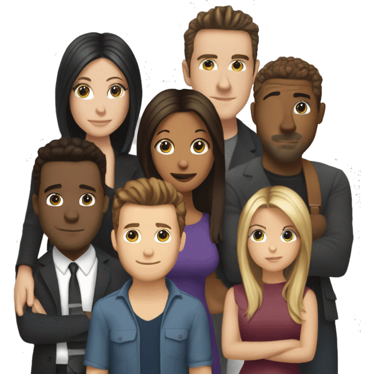 Ross, Rachel, Monica, Chandler, Joey, and Phoebe emoji