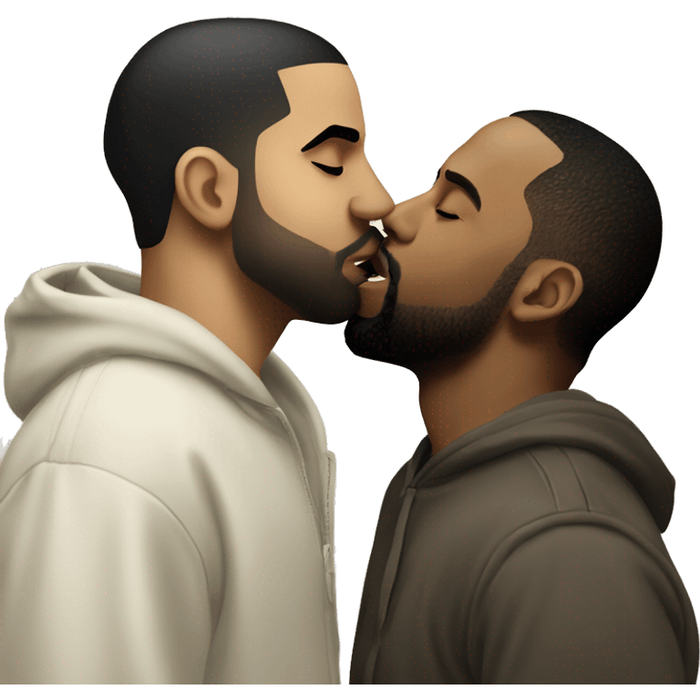 drake and kendrick lamar kissing platonically  emoji