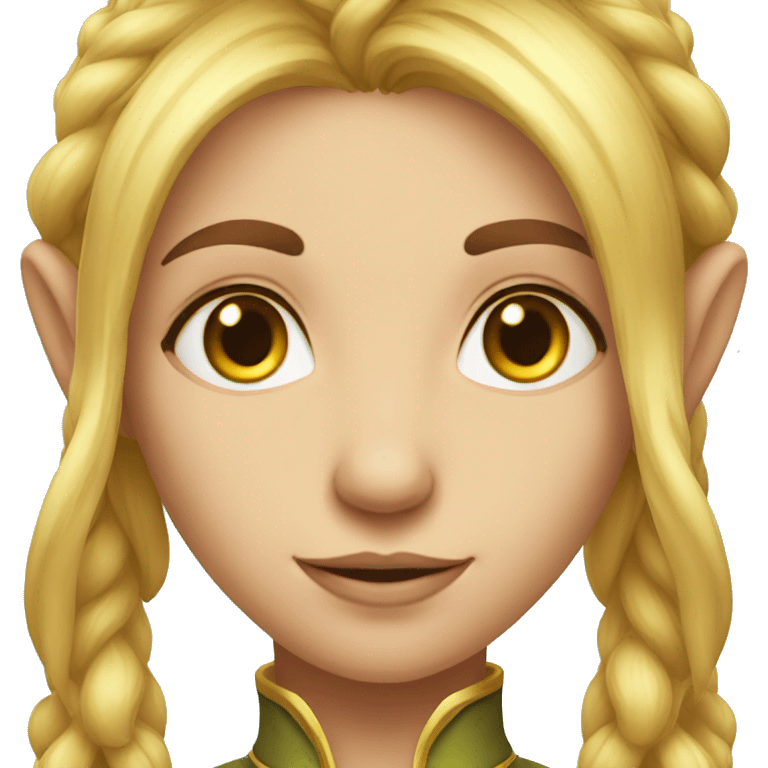 Golden-haired elfs with yellowish-brown eyes emoji