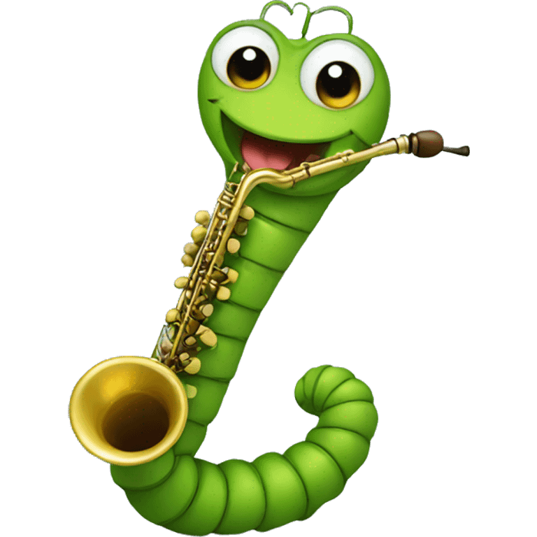 Caterpillar playing saxophone  emoji