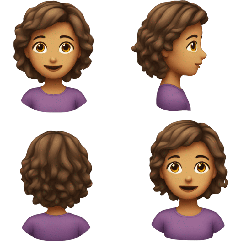 Fille cheveux couir emoji