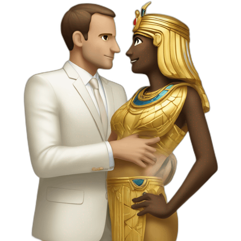 macron tombe amoureux d'une momie pharaonique emoji