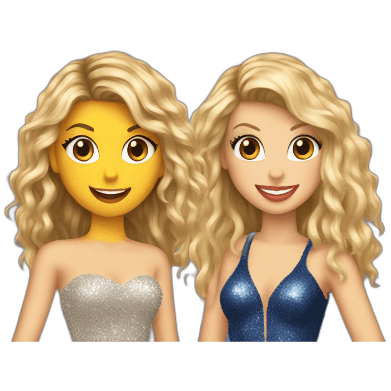 Taylor swift and Shakira in a stage emoji