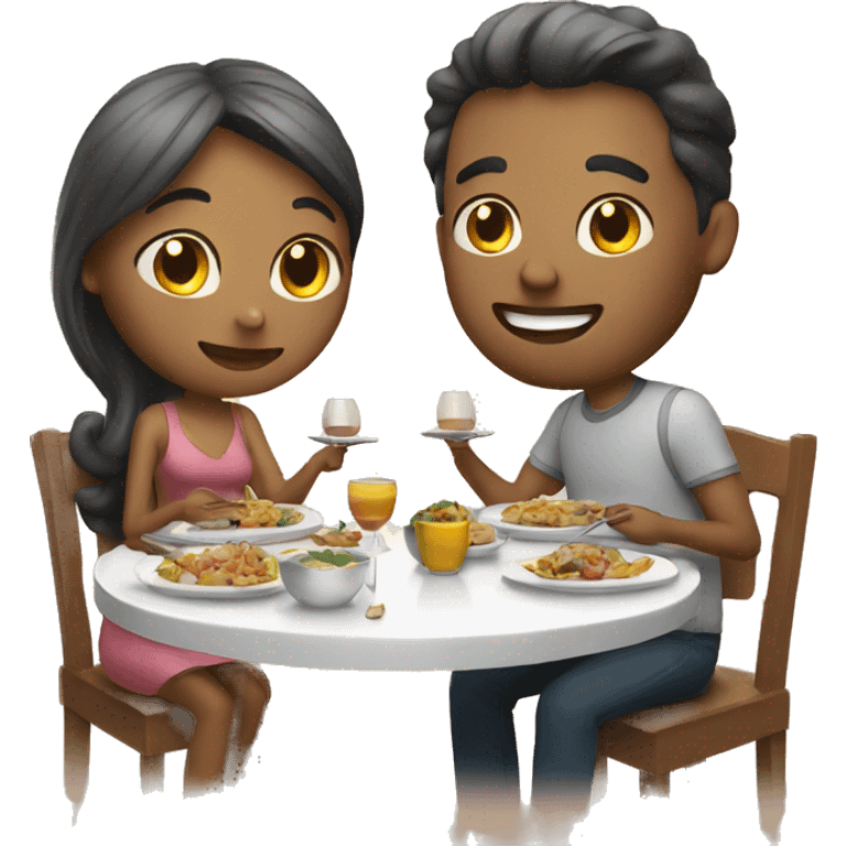 Couple enjoying dinner  emoji