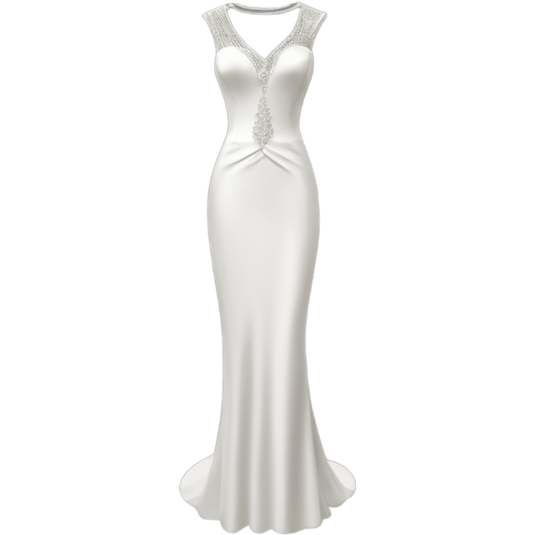 Hyper Realistic ornate 
Minimalistic diamonds and peals sheath Wedding dress displays emoji