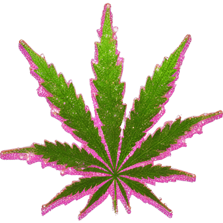 pink sparkly cannabis emoji