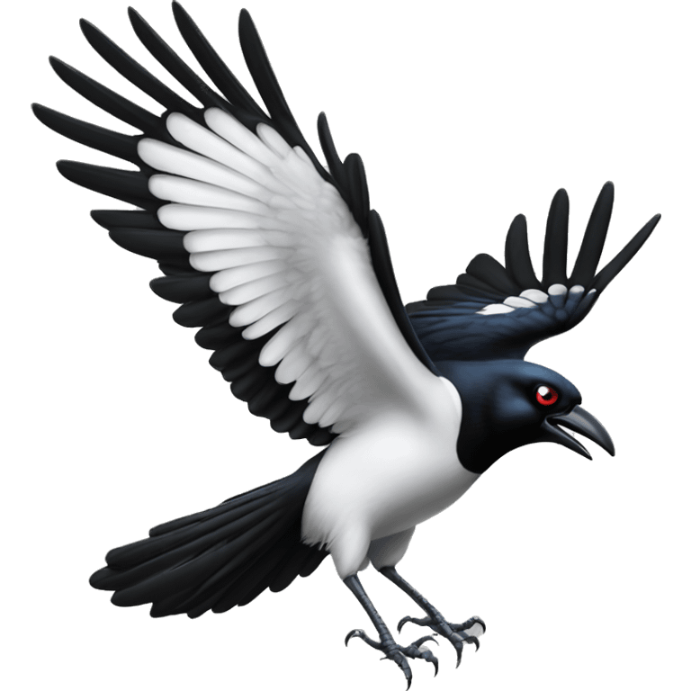 Angry Australian magpie swooping [birds eye view] emoji