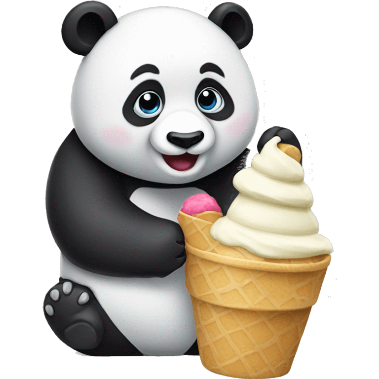 Panda eating ice cream emoji