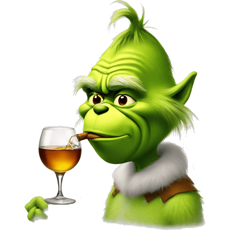 Grinch drinking whisky  emoji