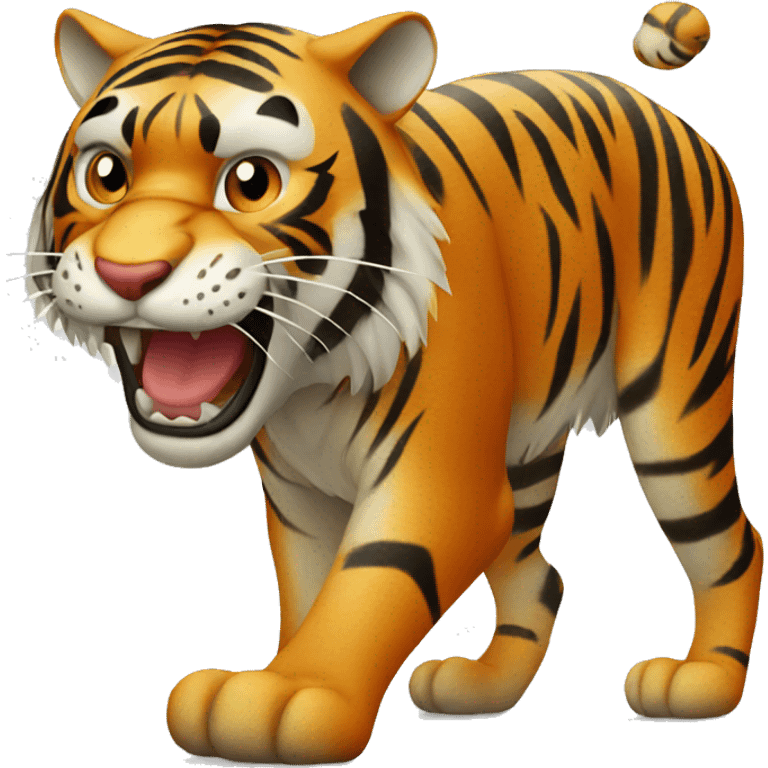 Scary Tiger on one leg emoji