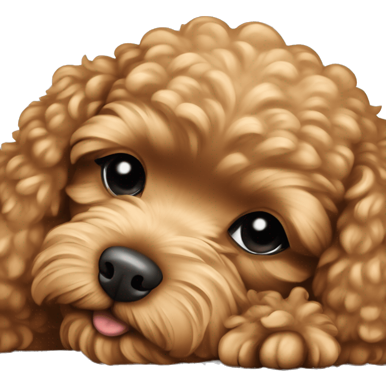 Caramel toy poodle sleeping emoji