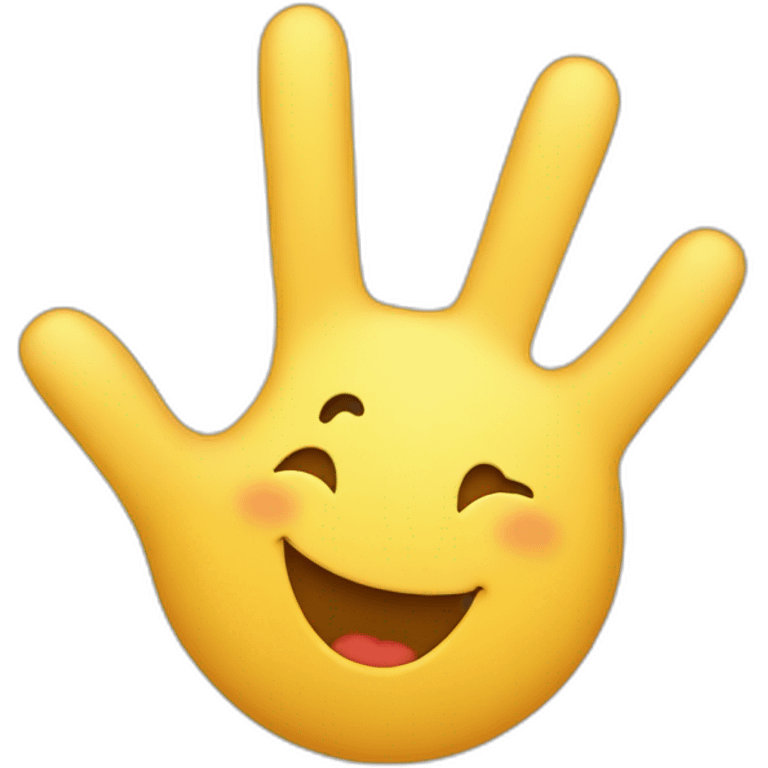 Smiley waving hand emoji