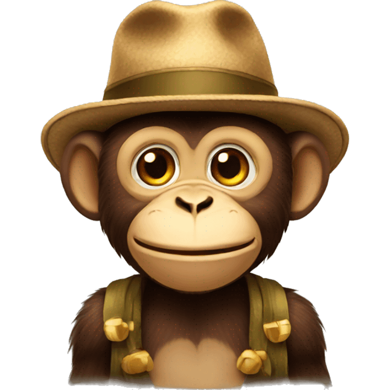 Monkey wearing a Hat emoji smiling emoji