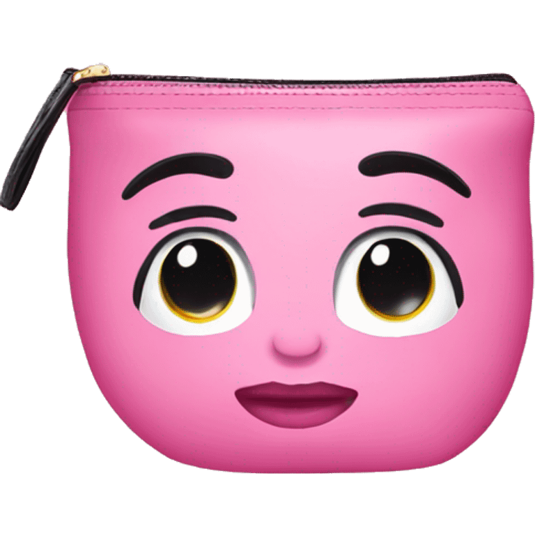 Pink cute makeup bag emoji