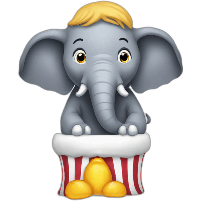 Elephant pooping on trump emoji