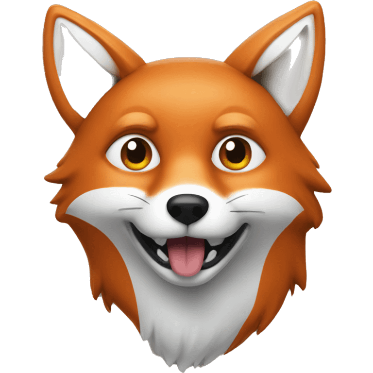 Make a fox with a white spot around his eye inspired by the original fox emoji  emoji