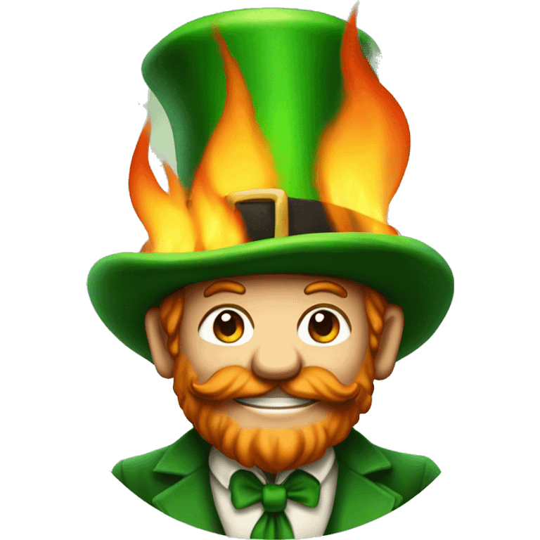 Leprechaun on fire emoji