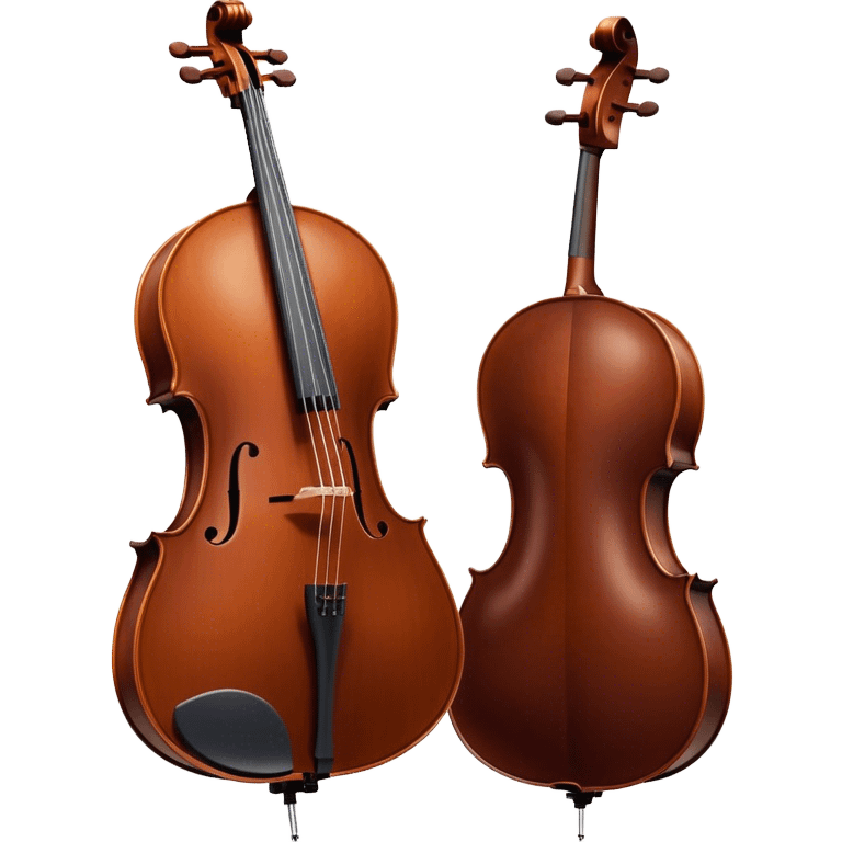 Cinematic Realistic Cello, deep brown polished wood, elegant f-holes creating contrast, warm golden light reflecting off its curves, glowing with depth and a rich musical resonance. emoji