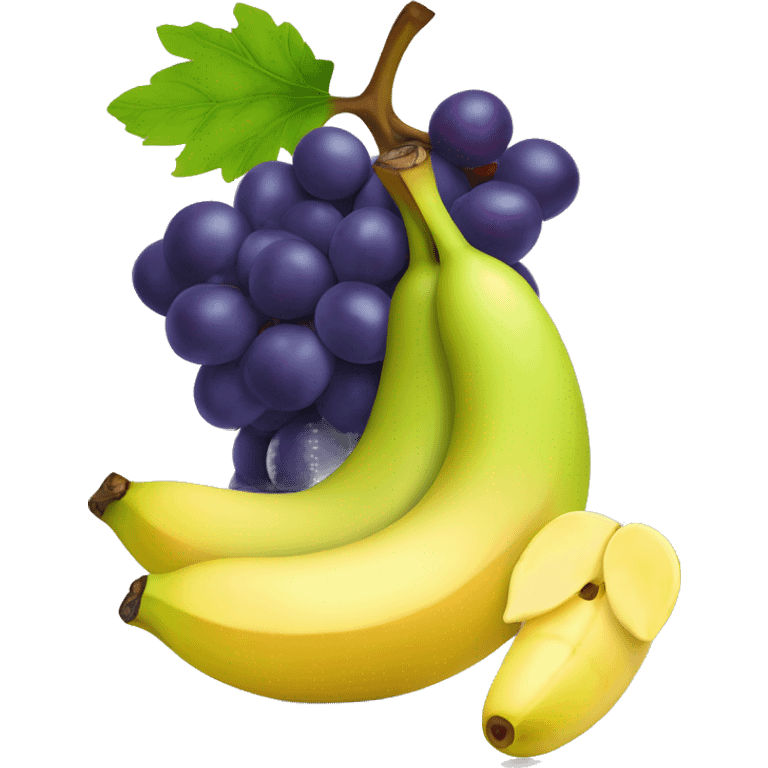 Apple, grapes and banana emoji