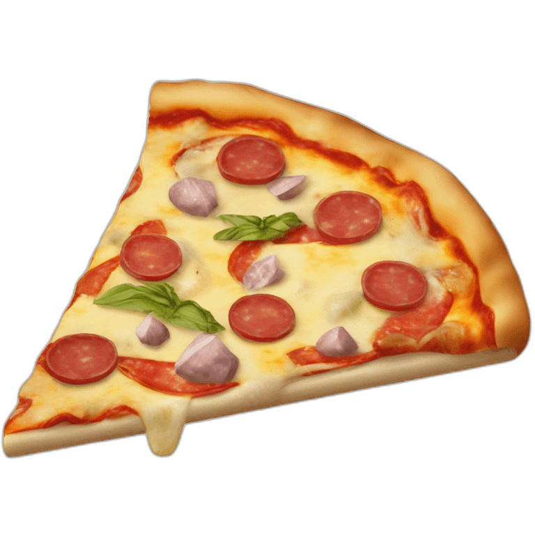 Pizza with artichokes, salami and tunna emoji