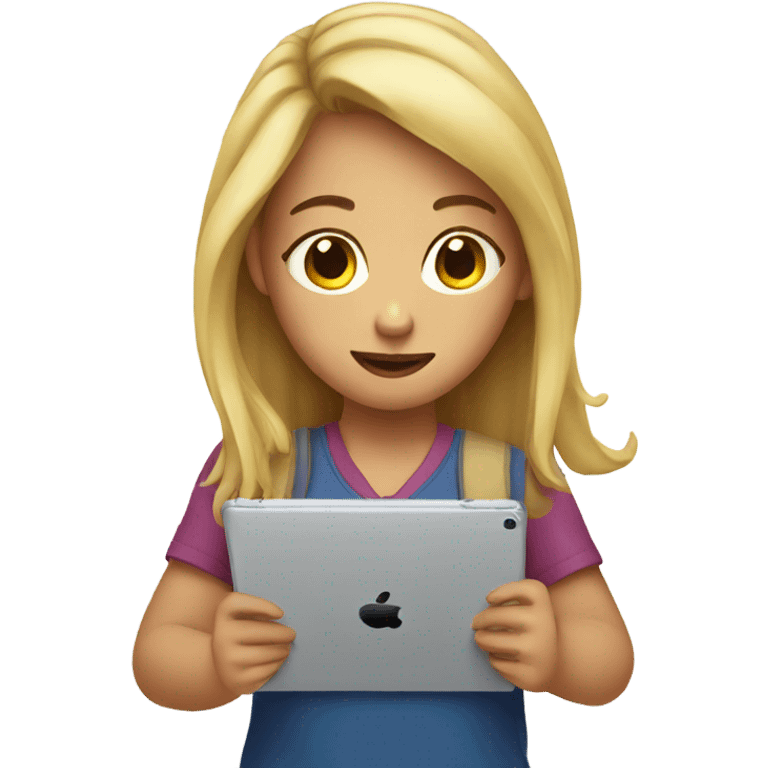 Girl watching iPad  emoji