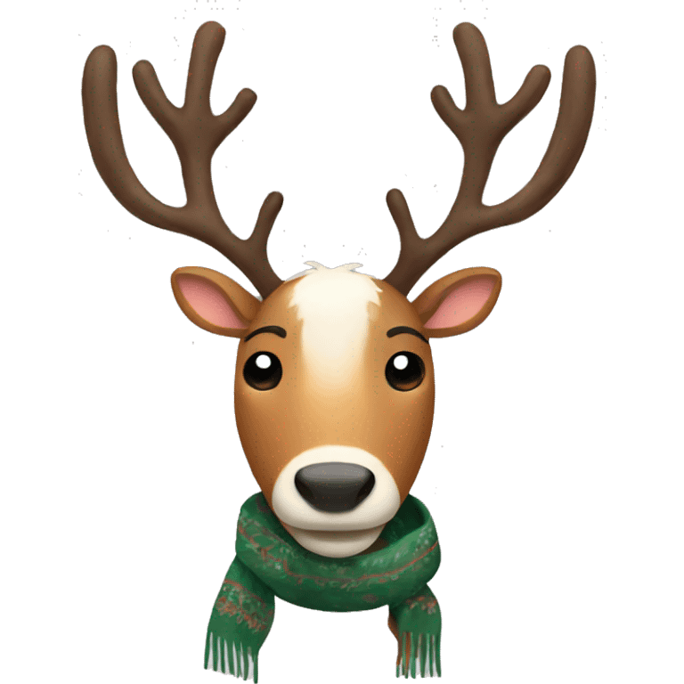 Reindeer with scarf emoji