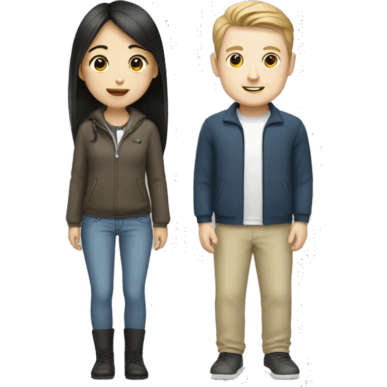 south korean girl and white guy emoji