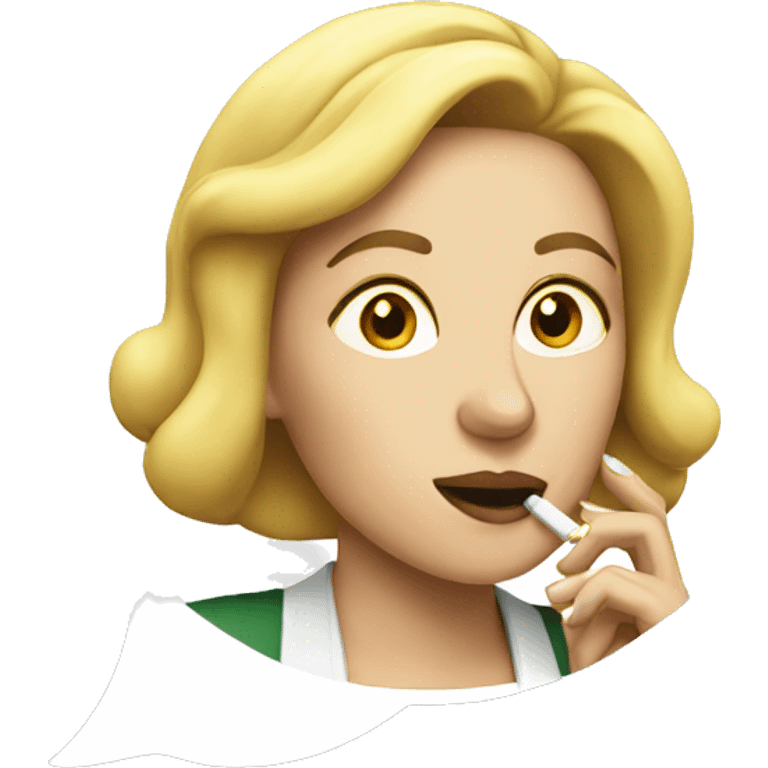 White woman smoking  emoji