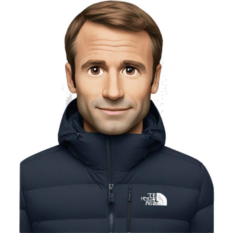 Macron en the north face  emoji