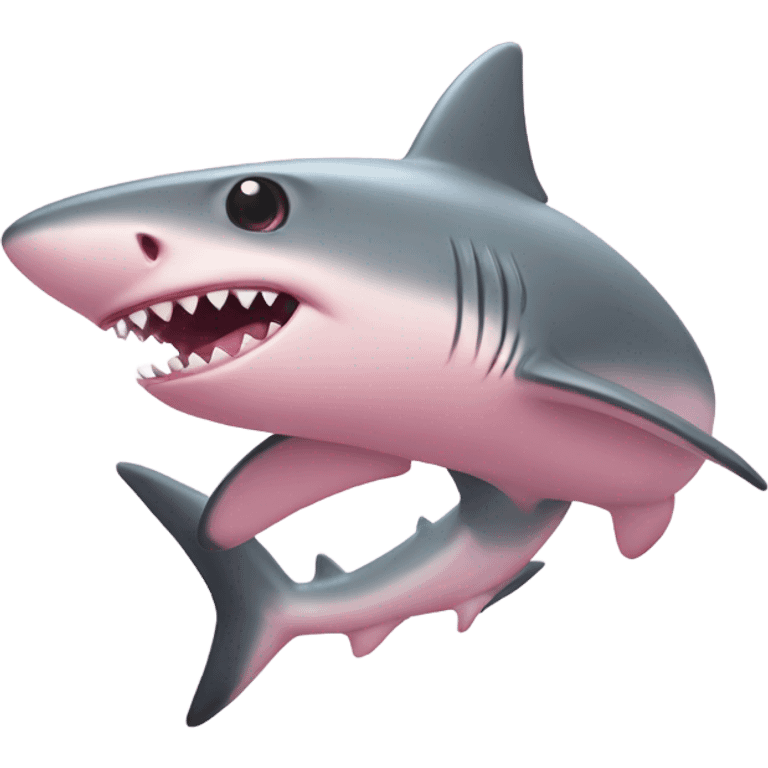 romantic pastel pink shark emoji