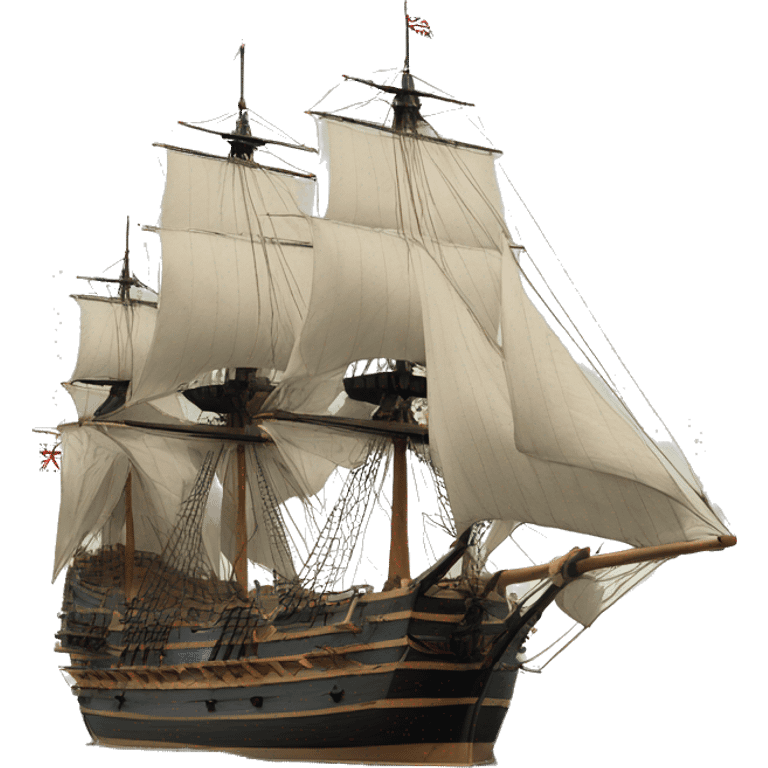 photorealistic england frigate  XVII 
century emoji