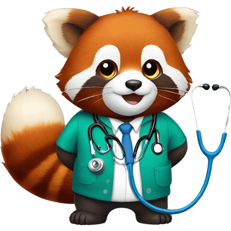 red panda with stethoscope emoji