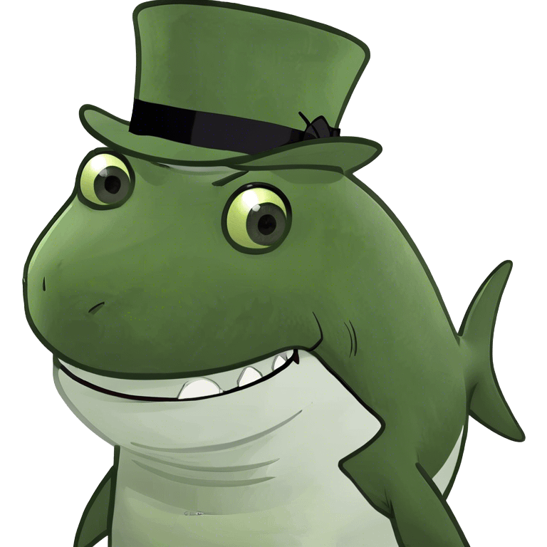 Shark with a top hat emoji