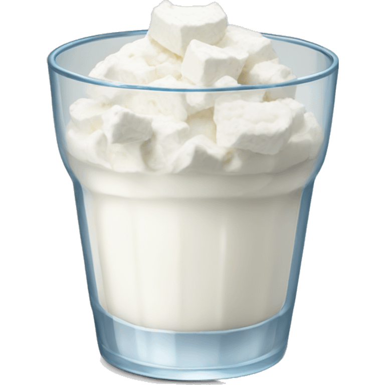 Cottage cheese in a glass cup emoji